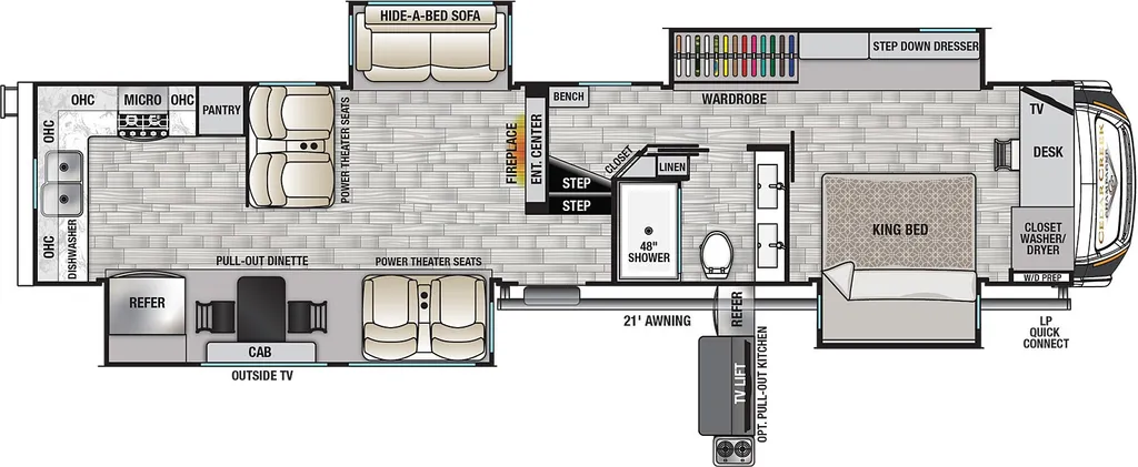 2021 Forest River Cedar Creek Champagne Edition 38EKS floor plan