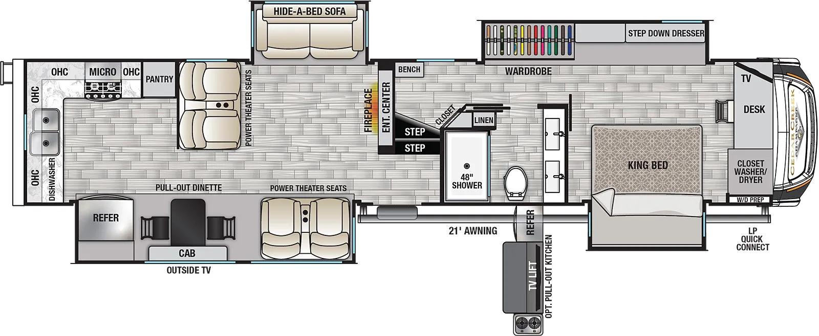 2021 Forest River Cedar Creek Champagne Edition 38EKS - Floor plan