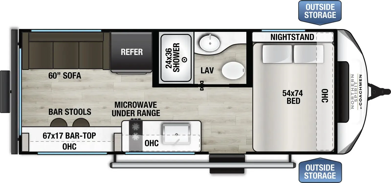 2026 Coachmen Northern Spirit 15RLB - Floor plan