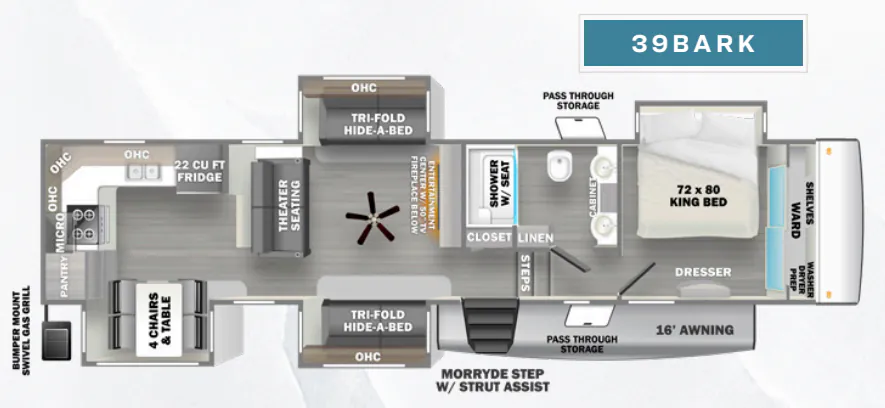 Forest River Sierra Luxury 39BARK floor plan