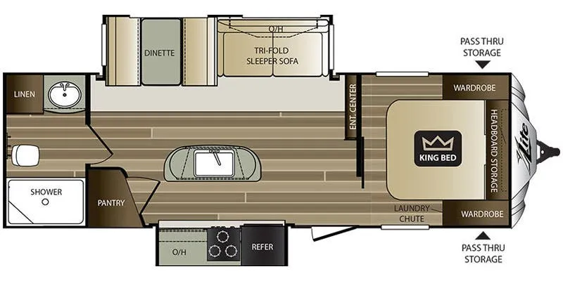 2017 Keystone Cougar XLite 26RBI floor plan