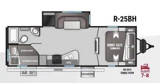 Cruiser RV Radiance 25BH floor plan