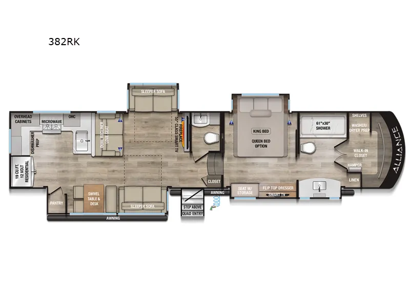 2026 Alliance RV Paradigm 382RK floor plan