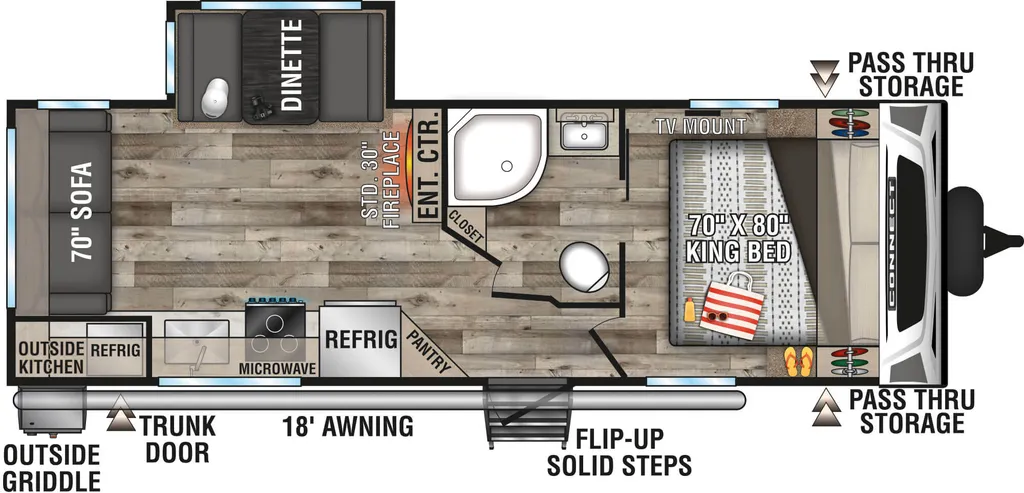 2022 KZ Connect 241RLK floor plan