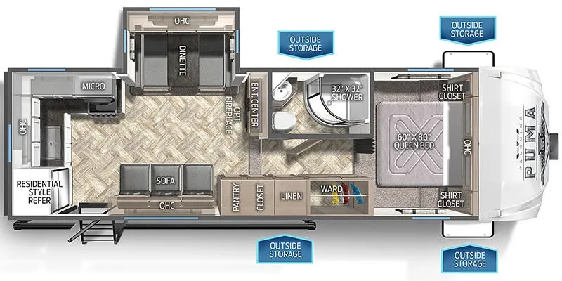 2023 Palomino Puma 255RKS - Floor plan