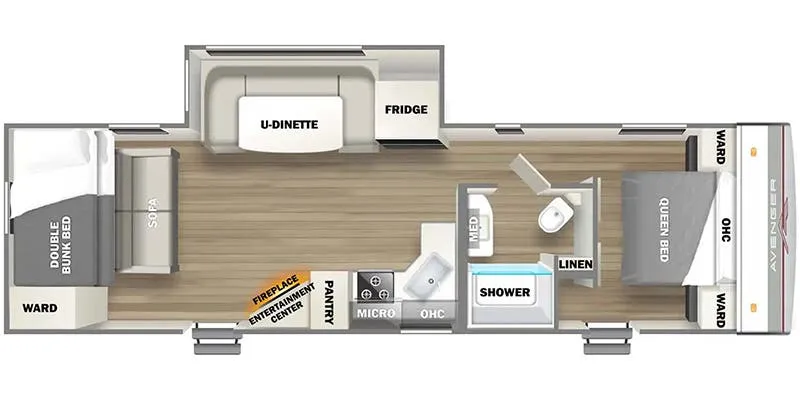 2026 Prime Time Avenger 28BHS - Floor plan
