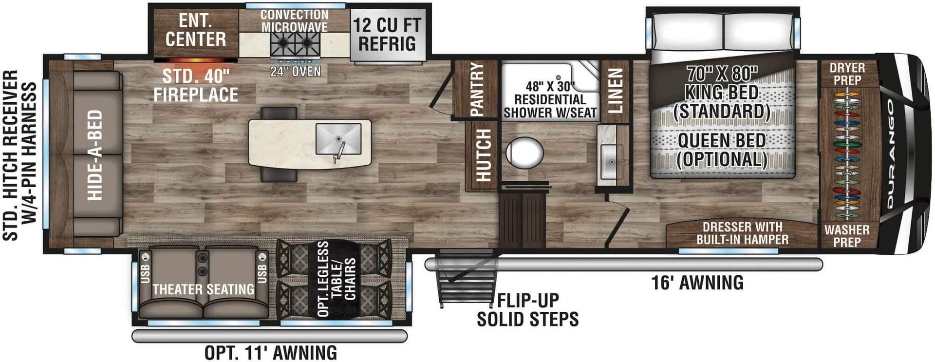 K-Z Durango D301RLT floor plan