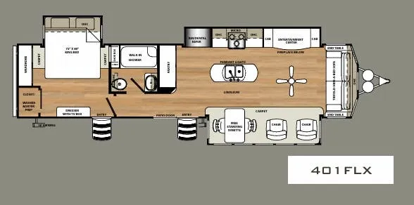 Forest River Sandpiper Destination 401FLX floor plan