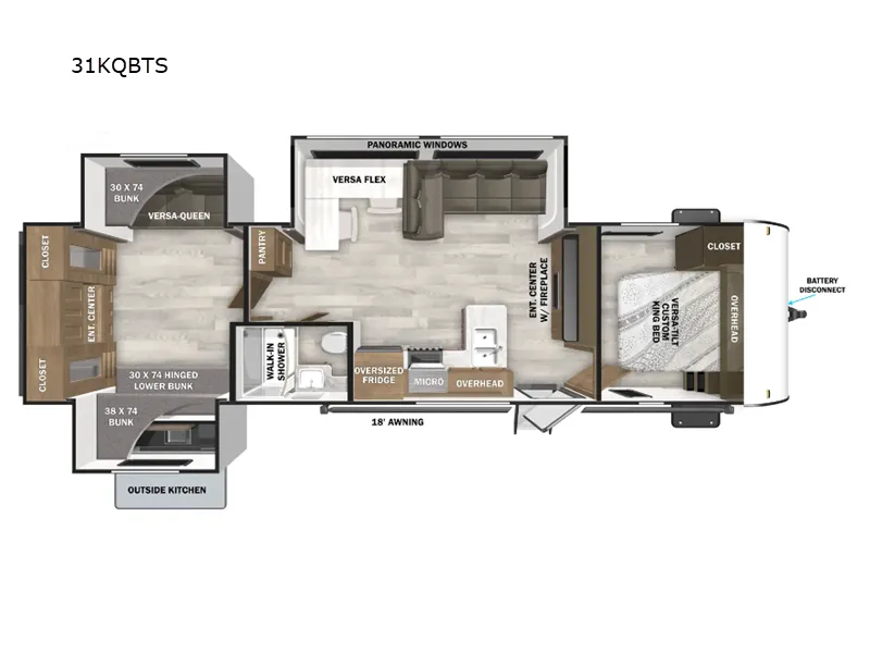 2026 Forest River Wildwood 31KQBTS - Floor plan