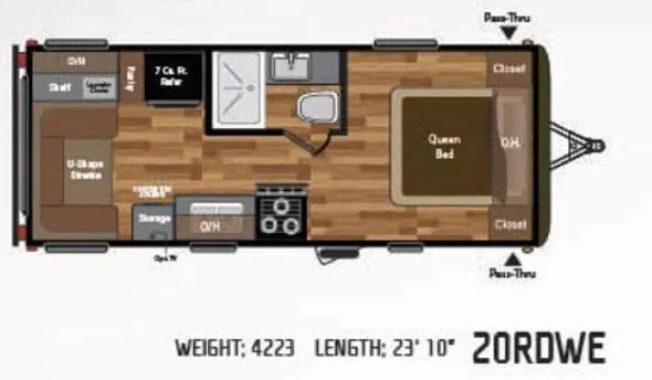 Keystone Hideout 20RDWE floor plan