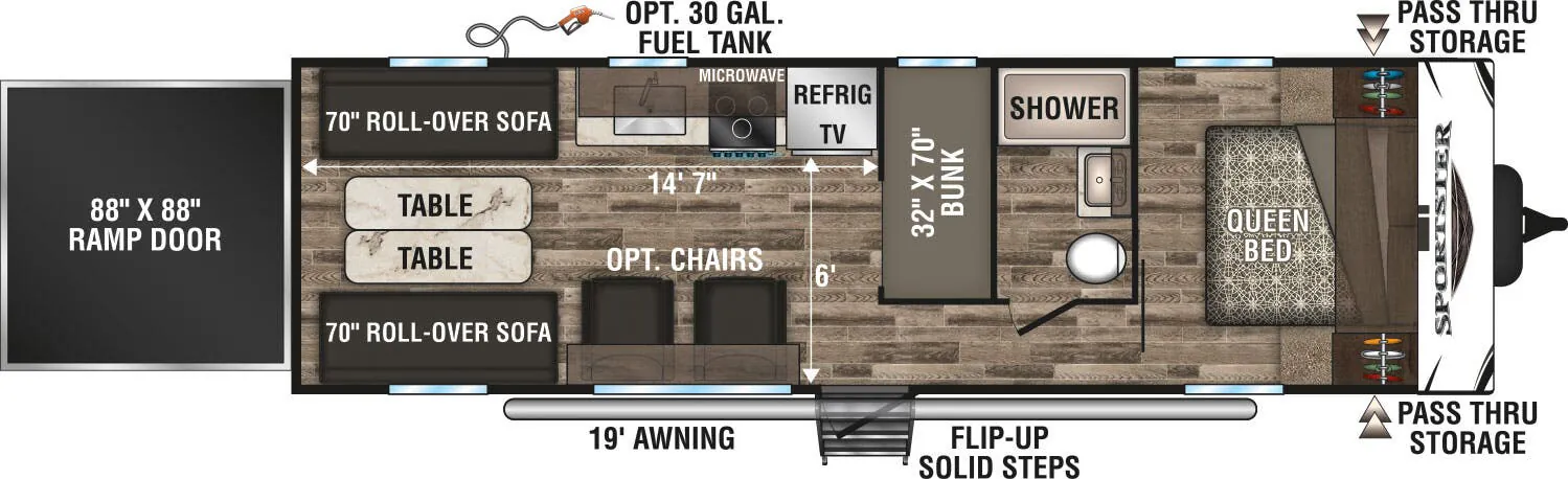 K-Z Sportster 290THR floor plan