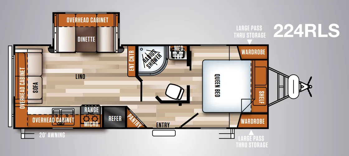 Forest River Vibe Extreme Lite 224RLS floor plan