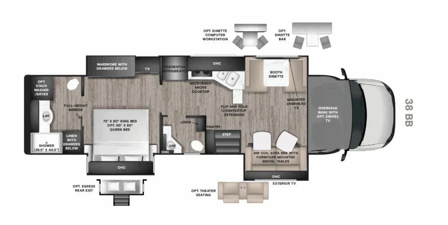 2027 Tiffin Allegro Bay 38 BB - Floor plan