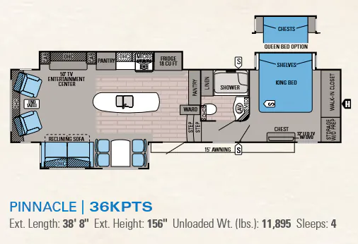 Jayco Pinnacle 36KPTS floor plan