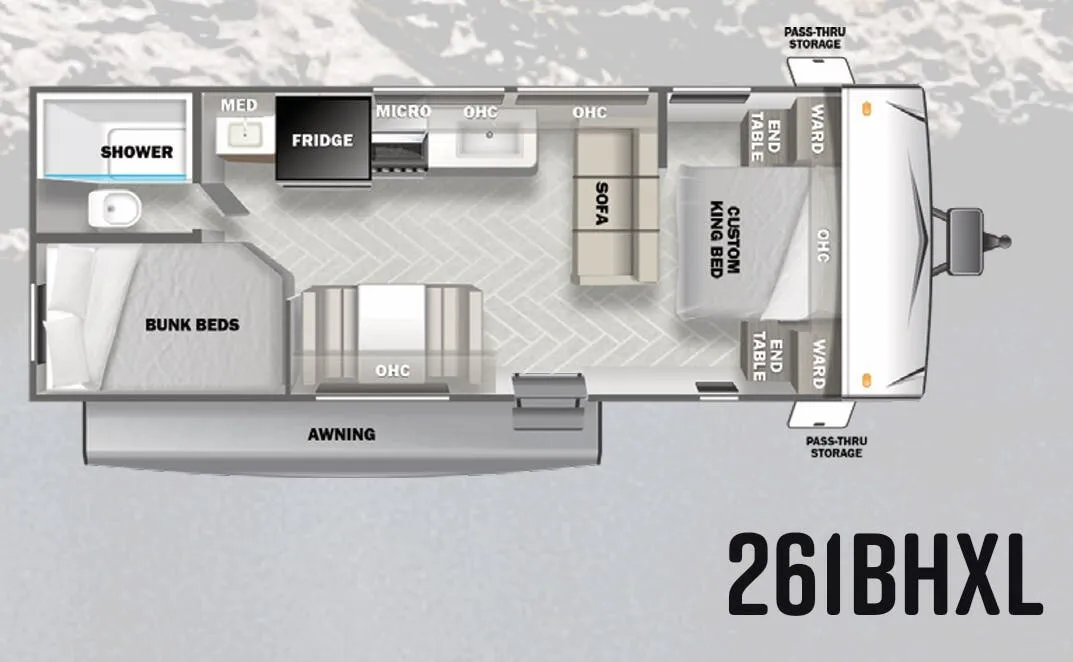 2021 Forest River Salem 261BHXL floor plan