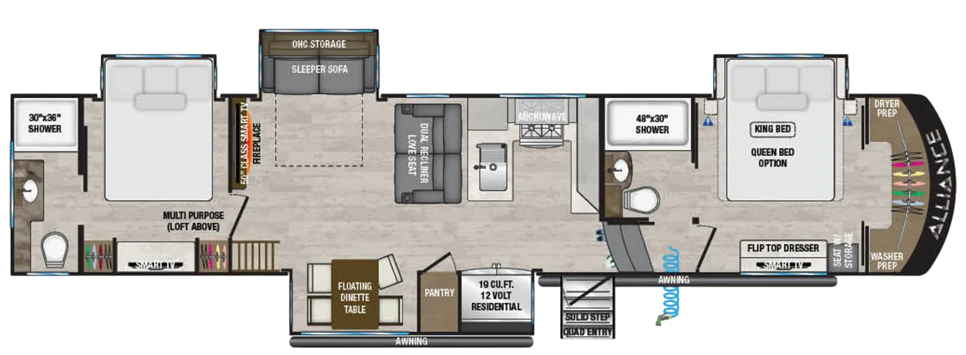 Alliance RV Paradigm 395DS floor plan