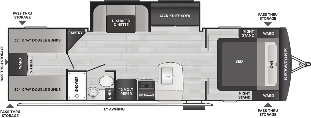 2026 Keystone Passport 284QB floor plan