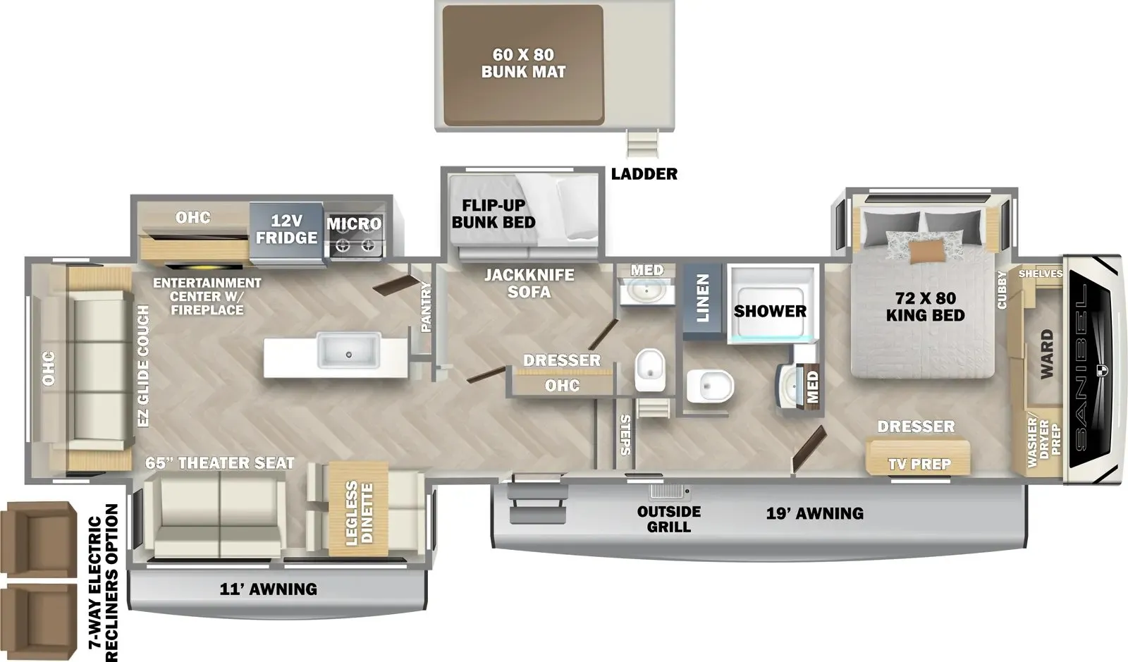 2025 Prime Time Sanibel 3902MBWB - Floor plan