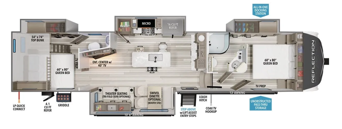 Grand Design Reflection 362TBS floor plan