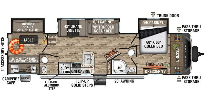 2023 Venture RV SportTrek Touring Edition STT343VBH floor plan