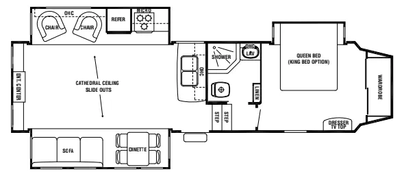 Forest River Cedar Creek Silverback 29RE floor plan