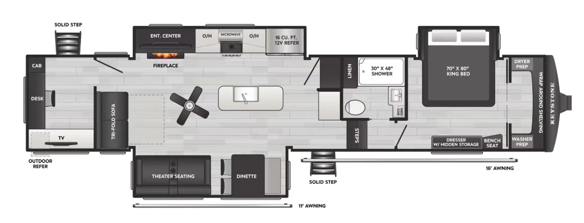 Keystone Arcadia 3790RO floor plan