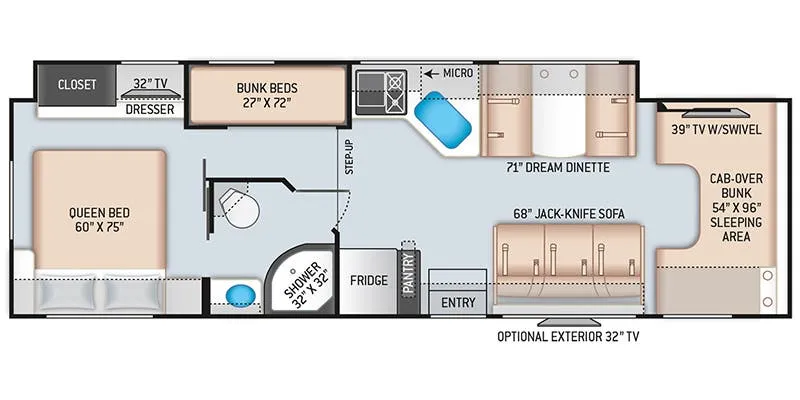 2023 Thor Motor Coach Four Winds 31E floor plan