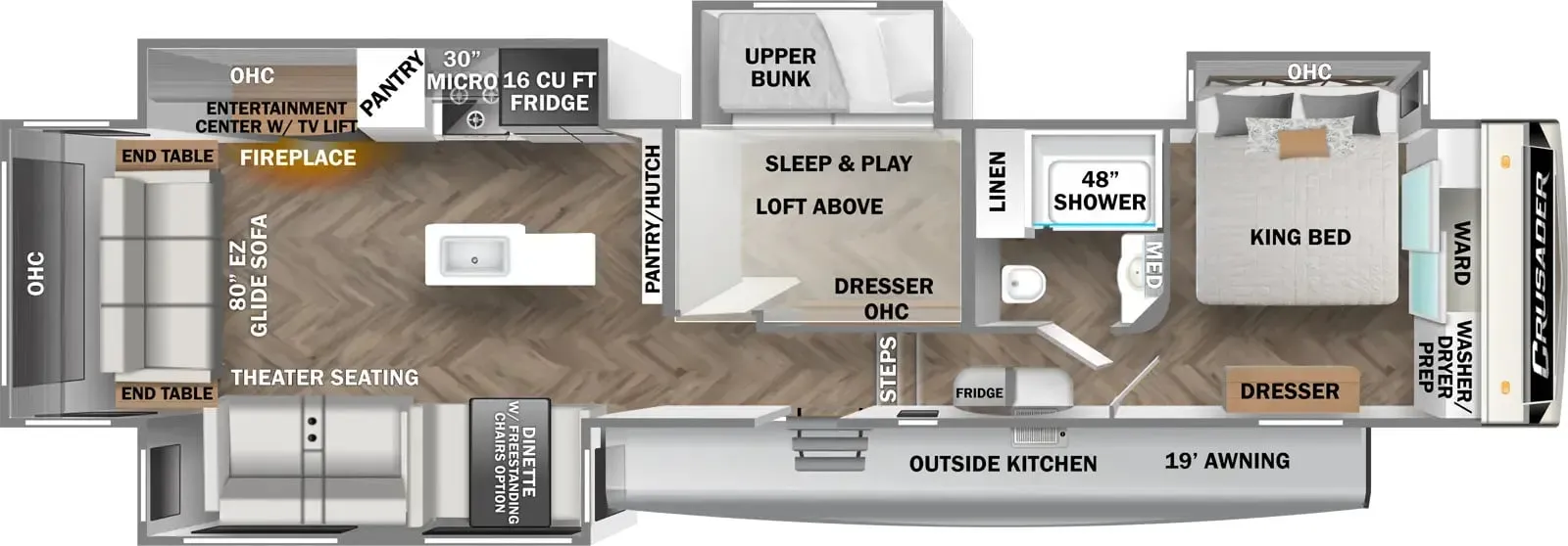 Prime Time Crusader 382MBH floor plan