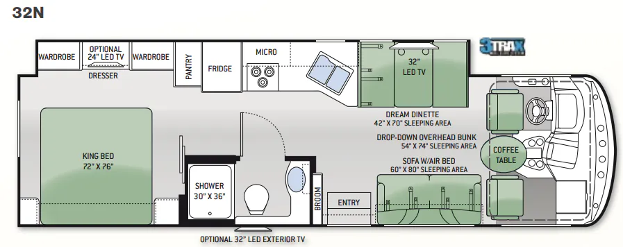 Thor Motor Coach Hurricane 32N floor plan