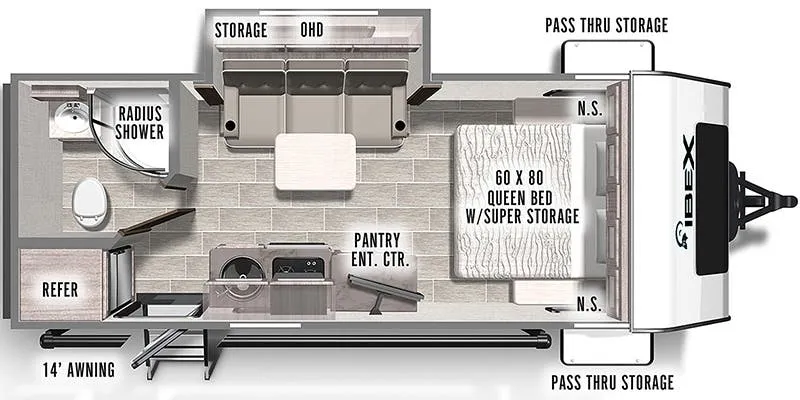2023 Forest River IBEX 19QBS - Floor plan