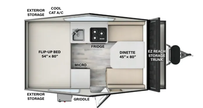 Forest River Rockwood Hard Side A122S floor plan