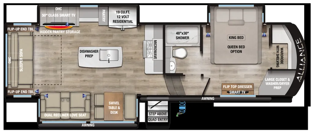 2026 Alliance RV Paradigm 295MK floor plan