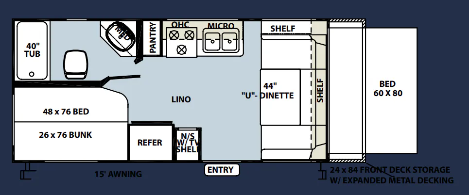 Forest River Rockwood Roo 21BH floor plan
