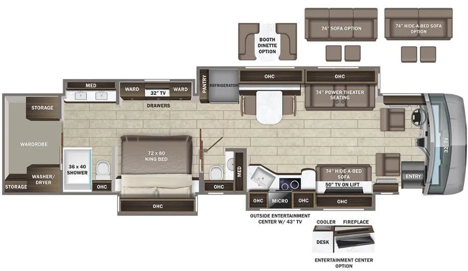 2023 Entegra Coach Cornerstone 45D - Floor plan