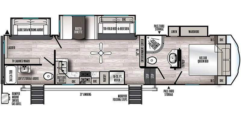 Forest River Sandpiper 3330BH floor plan