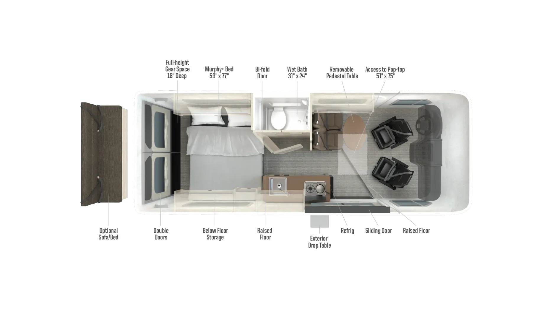 2027 Winnebago Solis 59PX - Floor plan