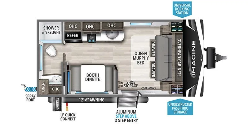 2024 Grand Design Imagine AIM 15RB - Floor plan