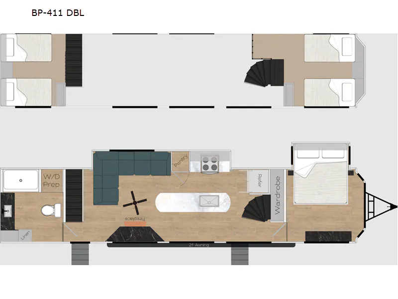 2027 Recreation by Design Bay Point BP-411 DBL - Floor plan