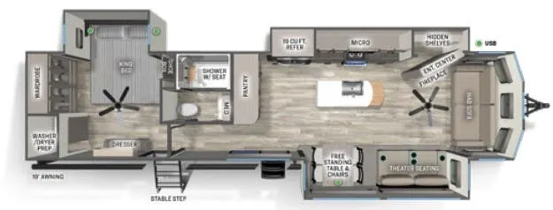 2024 Forest River Sierra Destination 401FLX - Floor plan