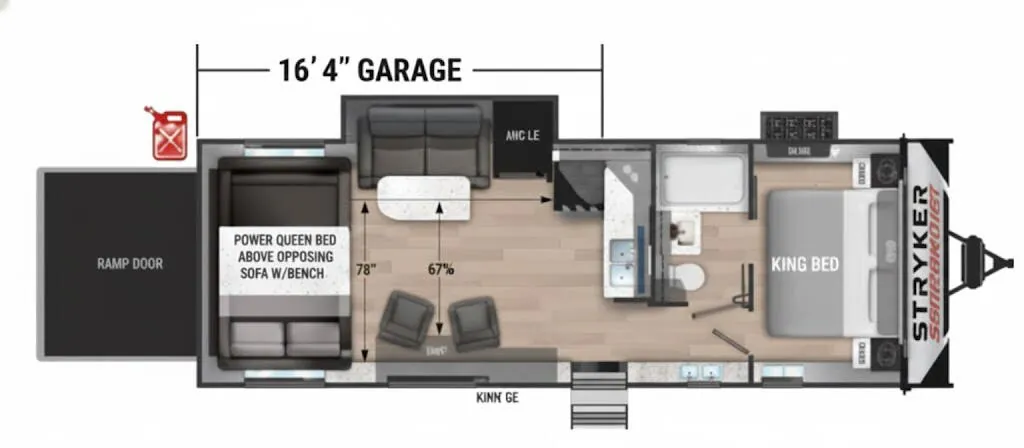 Cruiser RV Stryker ST-2816 floor plan