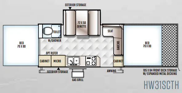 Forest River Flagstaff High Wall HW31SCTH floor plan