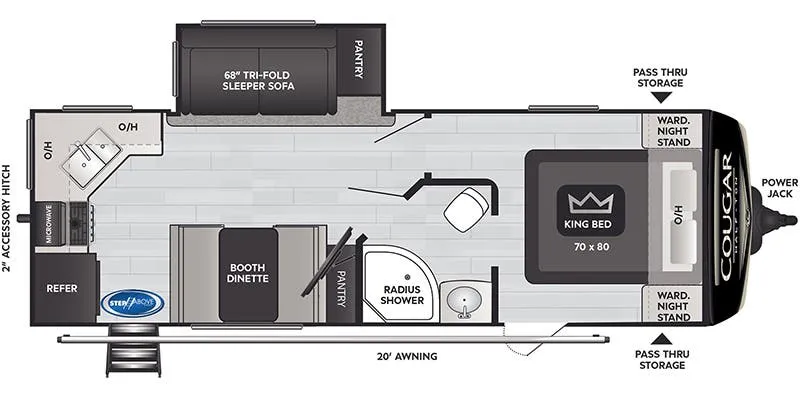 Keystone Cougar Half-Ton 24SABWE floor plan