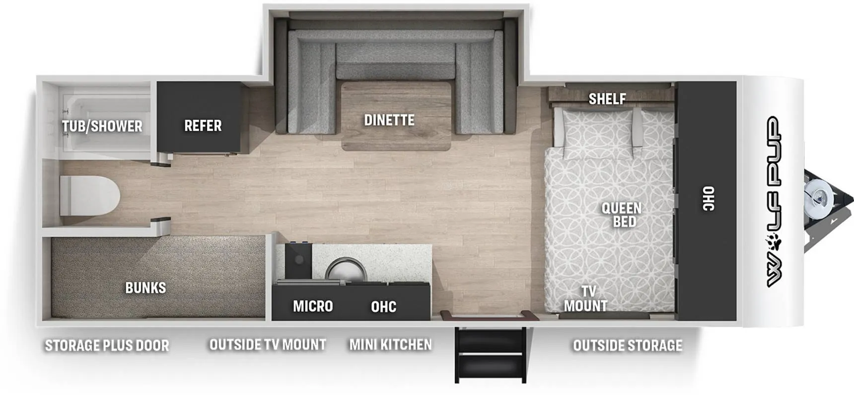 2021 Forest River Cherokee Wolf Pup Black Label 17JGBL - Floor plan
