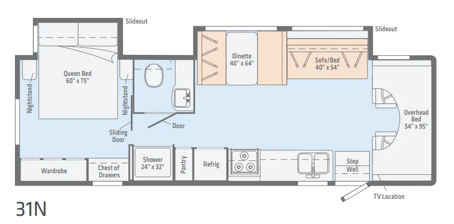 Winnebago Outlook 31N floor plan