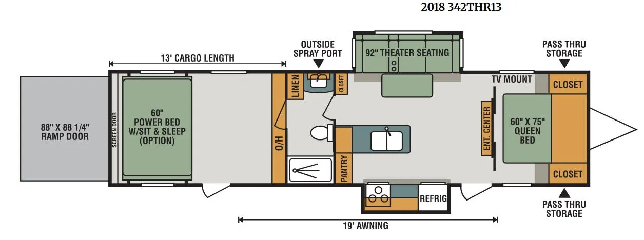 K-Z Sportster 342THR13 floor plan