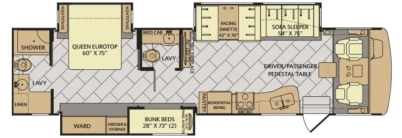 Fleetwood Southwind 37H floor plan
