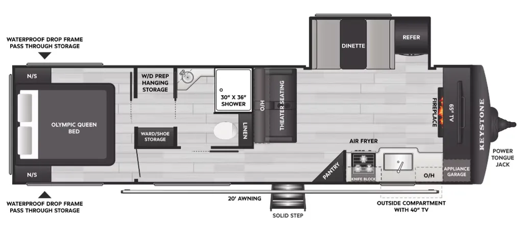 2027 Keystone Hideout Max 29HAVEN floor plan