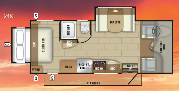 Entegra Coach Qwest 24K floor plan