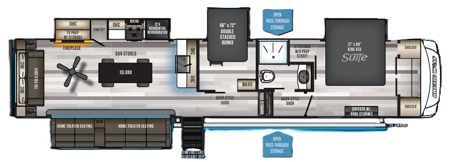Forest River Cherokee Arctic Wolf 3880 SUITE floor plan