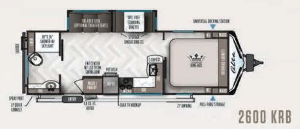 2021 East to West Alta 2600KRB - Floor plan